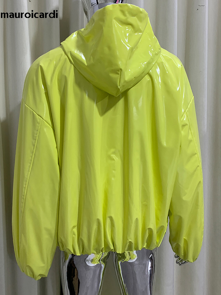 Streetwear Clothing Brands - Chaqueta de Cuero Brillante Extra Grande