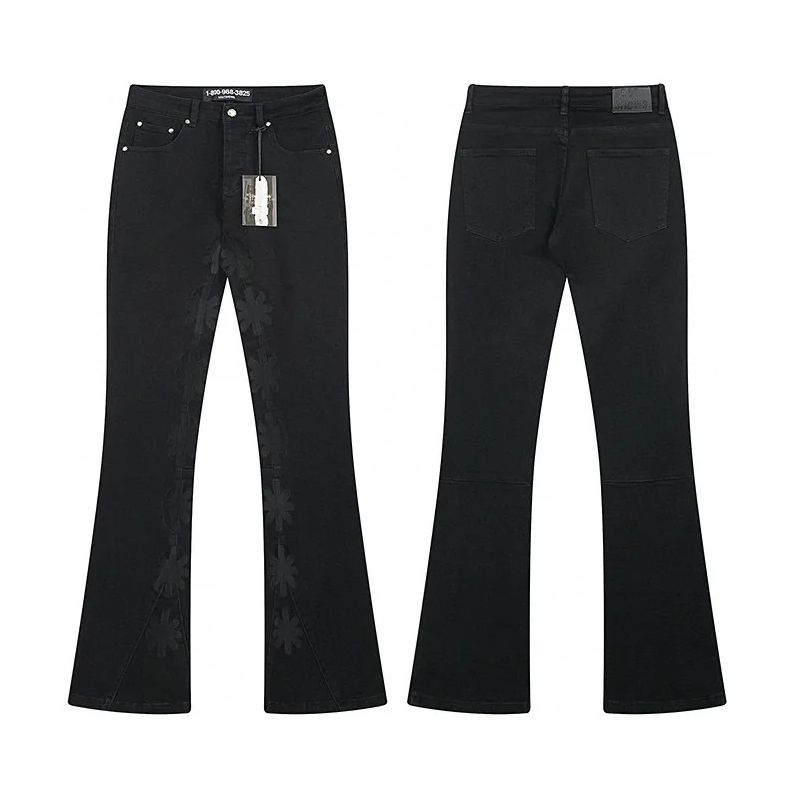 Streetwear Brand Flower - LOSTSHDWS 2026 Jeans Ajustados con Bordado