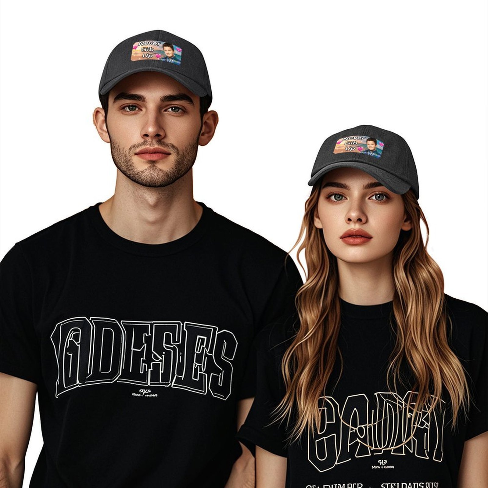 Never gib up pegatina para par - Cap Streetwear Brand reseña y precio
